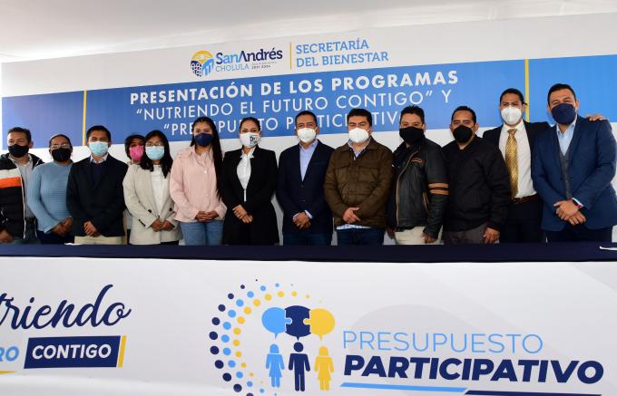 Presenta programas Nutriendo el Futuro Contigo y Presupuesto Participativo el ayuntamiento de San Andrés Cholula.