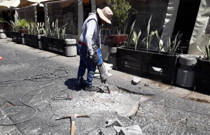 Ayuntamiento de Puebla rehabilita calles del Centro Histórico previo a Procesión 2022.