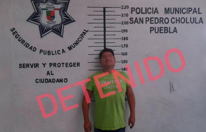 Secretaría de Seguridad Ciudadana de San Pedro Cholula detiene a presunto abusador sexual.
