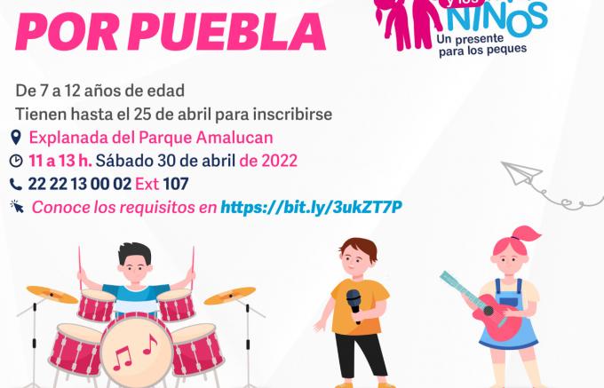 Continúa abierta la convocatoria del Instituto de la Juventud, al concurso infantil "Cantando por Puebla".