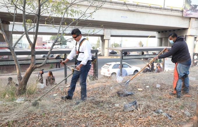 Se avanza con la limpieza de las entradas a la ciudad de Puebla: Ayuntamiento