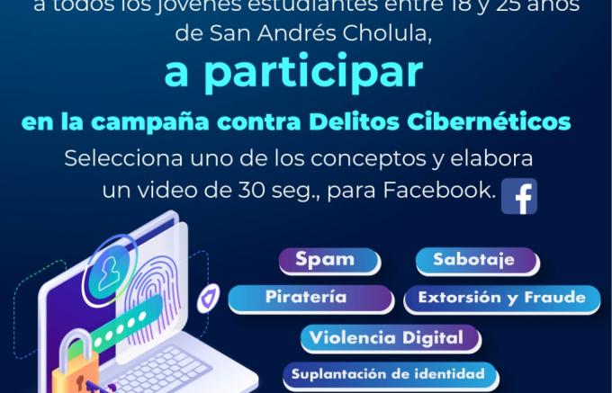 Ayuntamiento de San Andrés Cholula lanza campaña contra delitos cibernéticos.