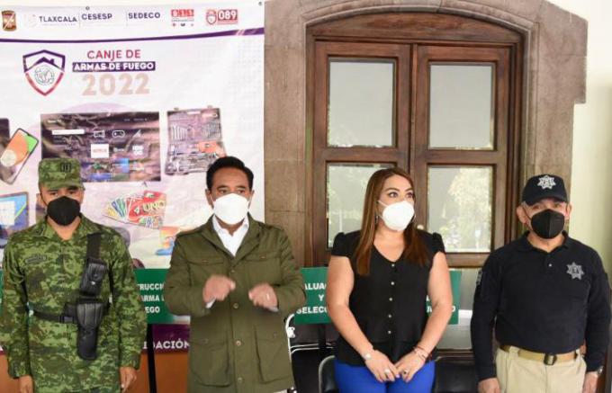 Canje de armas por aparatos electrónicos y electrodomésticos en Tlaxcala Capital