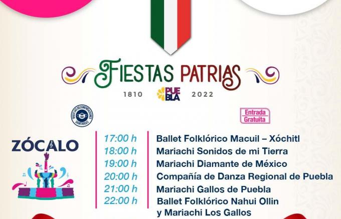 Puebla Capital ofrece diversas actividades culturales para festejar las fiestas Patrias.