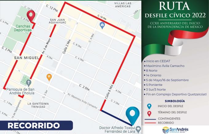 Anuncia Ayuntamiento de San Andrés Cholula operativo de seguridad y vialidad para fiestas patrias
