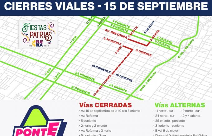 Ayuntamiento de Puebla alista dispositivo de seguridad y vialidad ante la celebración del Aniversario de la Independencia de México