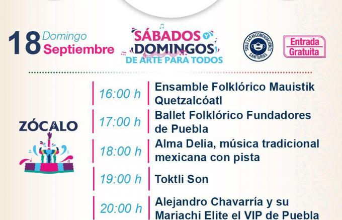 Presenta el Ayuntamiento de Puebla la cartelera cultural para este 17 y 18 de septiembre