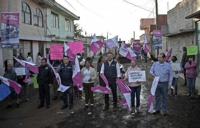 Ayuntamiento de Puebla inicia rehabilitación vial en la colonia Miguel Hidalgo.