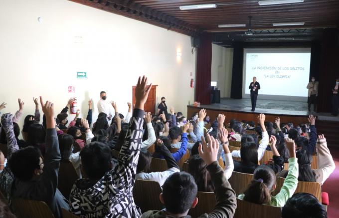 SSC de San Pedro Cholula fomenta la prevención del delito en escuelas de San Pedro Cholula
