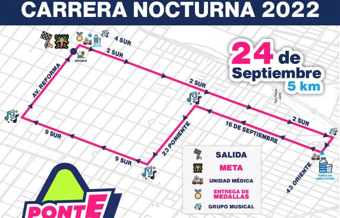 Tránsito municipal de Puebla realizará cierres viales ante carrera nocturna 