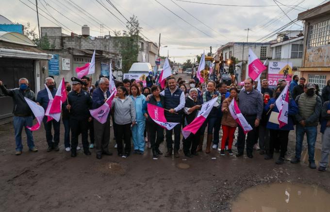 Ayuntamiento de Puebla continúa con la rehabilitación de calles en el sur de la ciudad.
