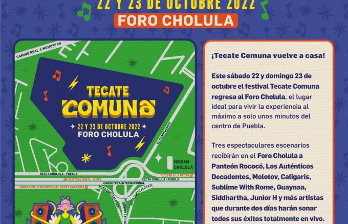 Tecate Comuna confirma nueva sede en el Foro Cholula.