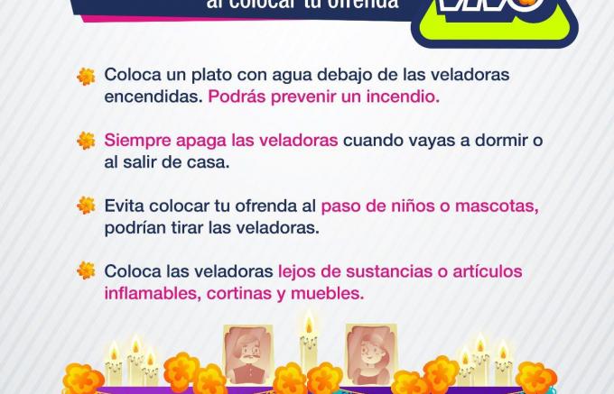 Emite recomendaciones el Ayuntamiento de Puebla para prevenir accidentes al instalar ofrendas.