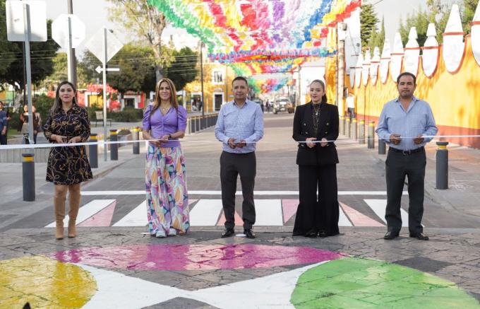 Pone en marcha el alcalde Edmundo Tlatehui programa Urbanismo Táctico en el zócalo de San Andrés Cholula