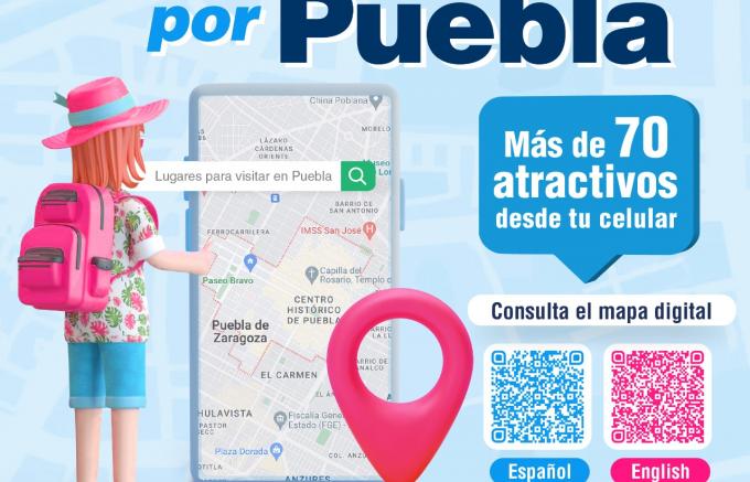 Secretaría de Economía y Turismo lanza mapa virtual con atractivos de Puebla
