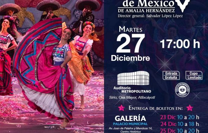 Ayuntamiento de Puebla invita a cerrar el año disfrutando del Gran Ballet Folklórico de México.