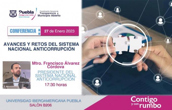 El Ayuntamiento de Puebla y la Ibero organizan conferencia sobre el Sistema Nacional Anticorrupción