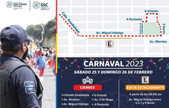Gobierno de San Pedro Cholula desplegará operativo Carnaval 2023