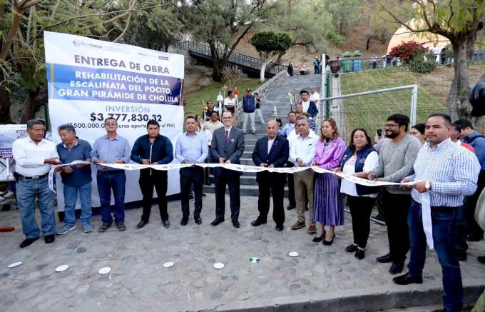 Entrega Ayuntamiento de San Andrés Cholula rehabilitación de la Escalinata del Pocito