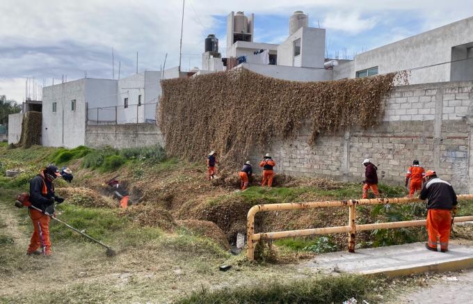 OOSL interviene barrancas en el municipio de Puebla