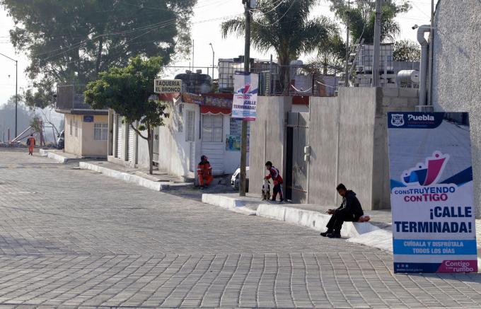 Entrega Ayuntamiento de Puebla calle nueva en la colonia Guadalupe Hidalgo