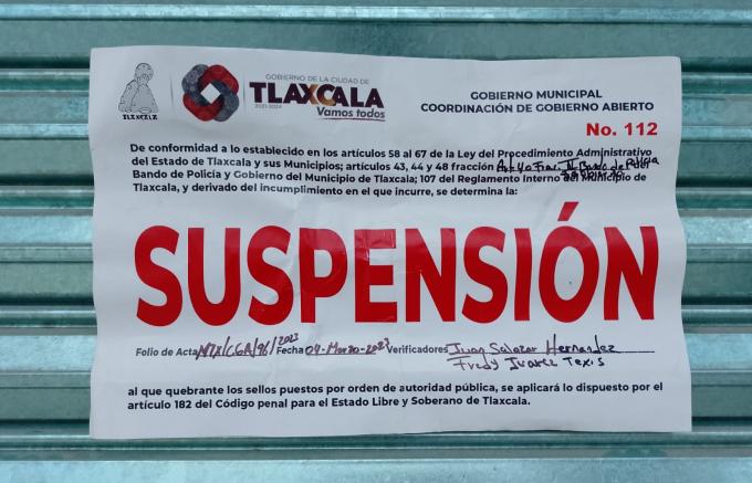 Clausuran negocio que expendía alcohol sin licencia en Tlaxcala Capital