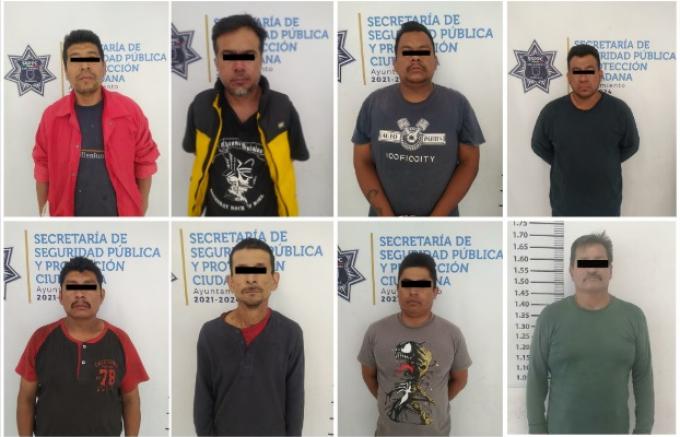 Detiene la policía de San Andrés Cholula y de Atlixco a ocho presuntos responsables por robo