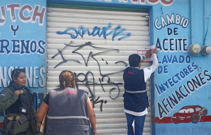 Normatividad y SSC del municipio de Puebla revisan comercios de servicio automotriz
