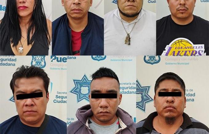 Policía Municipal de Puebla, detuvo a siete integrantes de "los izta", grupo delictivo dedicado al robo de transporte de carga