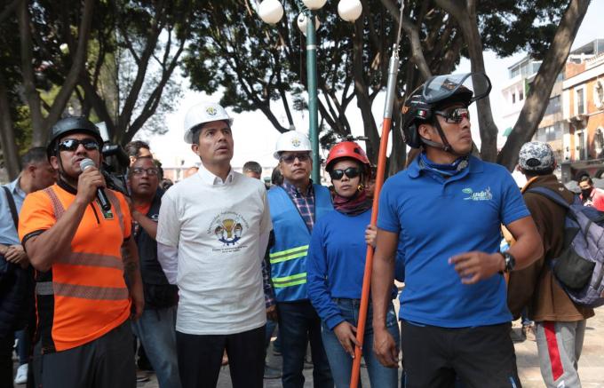 Ayuntamiento de Puebla interviene arbolado del Centro Histórico