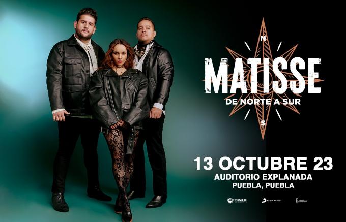 Restan pocos días para disfrutar a Matisse en concierto en Puebla.