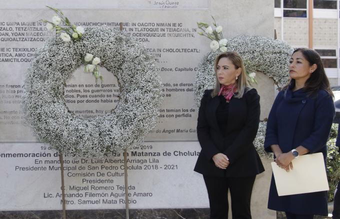 Encabeza Paola Angon ceremonia conmemorativa a los 504 años de La Matanza de Cholula
