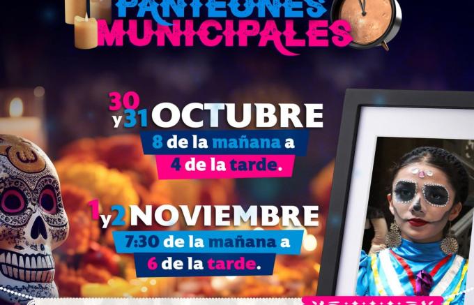 Ayuntamiento de Puebla brinda recomendaciones para visitar panteones y disfrutar de la temporada de "Día de Muertos"