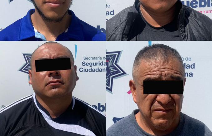 Cuatro integrantes de “Los Chicanos” fueron detenidos por la Policía Municipal de Puebla