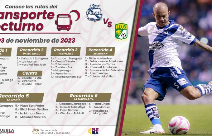 Habilita Gobierno Estatal transporte nocturno para partido Puebla vs León