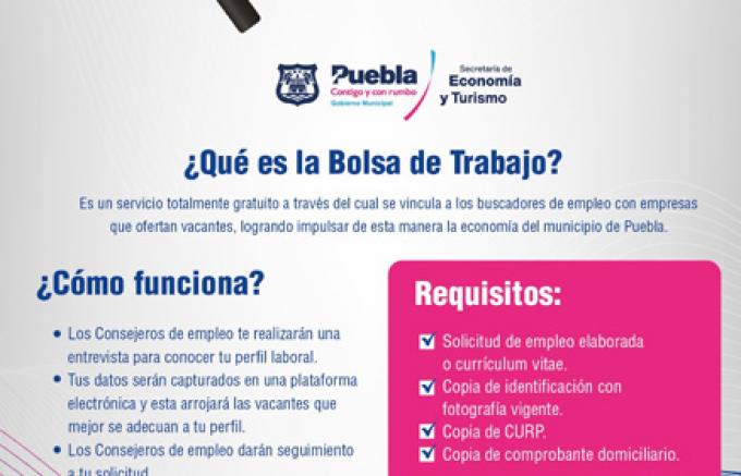 Se mantiene activa la bolsa de trabajo en el municipio de Puebla