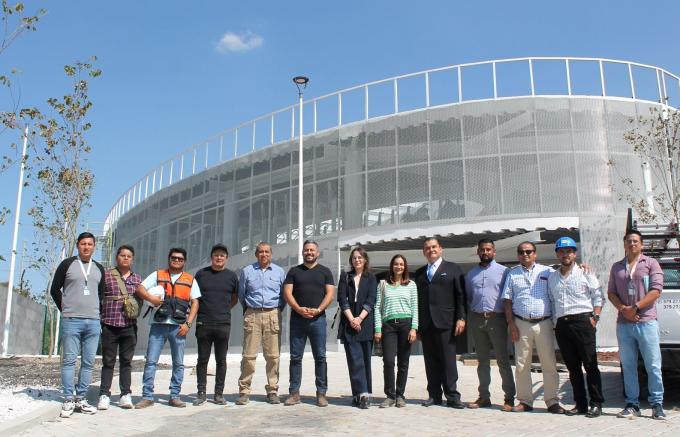Gobierno Municipal de Puebla y Agencia Francesa de Desarrollo supervisan construcción de biciestacionamiento