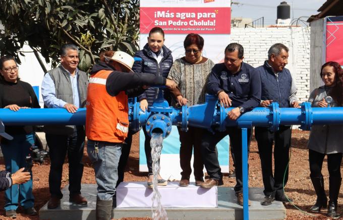Más agua para Cholula: cumple gobierno de Paola Angon con las familias inaugurando el pozo 4