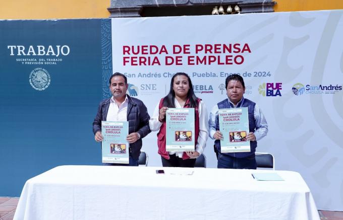 Presenta Ayuntamiento de San Andrés Cholula Primera Feria del Empleo de 2024 en el municipio