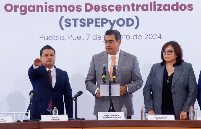 En Puebla, garantizados derechos de trabajadores al servicio del estado: Sergio Salomón Céspedes