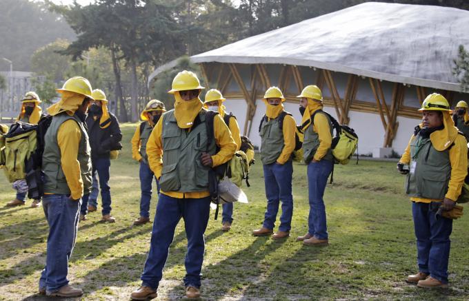 Brigadistas de Zacatlán y Ahuazotepec ingresaron a la zona del incendio forestal en Tetela, para mitigar daños al bosque