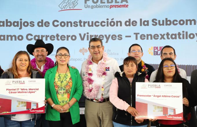 Presidió el gobernador Sergio Salomón trabajos de construcción de la Subcomandancia de Seguridad en gira de trabajo por Tlatlauquitepec