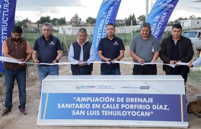 Entregó Edmundo Tlatehui ampliación de drenaje en San Luis Tehuiloyocan