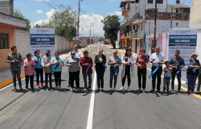 Inauguró Paola Angon la rehabilitación del pavimento con concreto asfáltico en San Juan Calvario
