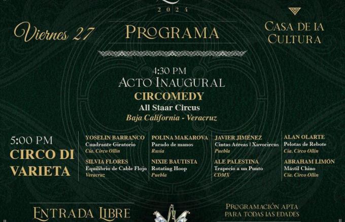Regresa el Festival Circense en su sexta edición a la ciudad de Puebla