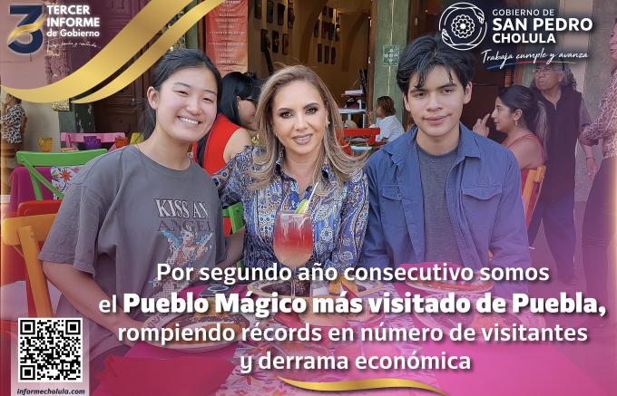 San Pedro Cholula se reconoce como el Pueblo Mágico más visitado de Puebla