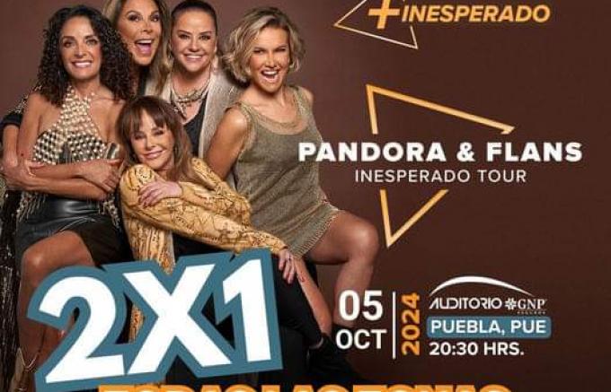 Asiste al +Inesperado Tour” de Pandora y Flans, aprovecha todas las zonas están al 2x1