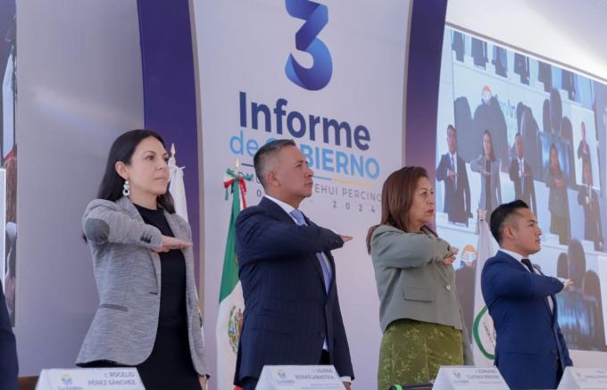 Rindió Edmundo Tlatehui Tercer Informe de Gobierno
