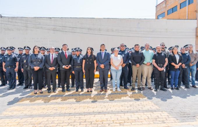 Realizó la alcaldesa Tonantzin Fernández Pase de Lista a elementos de la SSC de San Pedro Cholula
