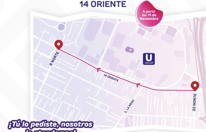 Informa Ayuntamiento de San Andrés Cholula cambio de circulación a un sólo sentido en 14 Oriente